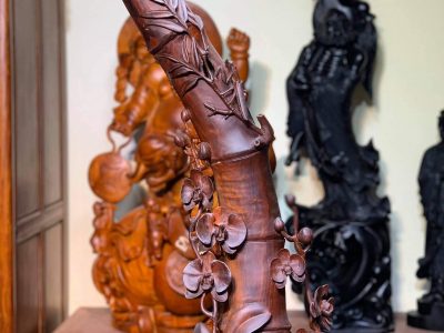 Trúc Lan gỗ trắc hàng nghệ nhân đục