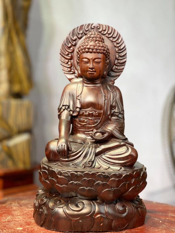 Tượng Phật A Di Đà Gỗ Trắc