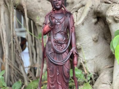 Tượng Tây Phương Tam Thánh Gỗ Vương Mộc Tử Đàn 60x18x18cm