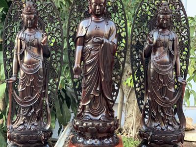 Tượng Tây Phương Tam Thánh Gỗ Vương Mộc Tử Đàn