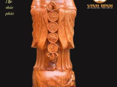 Tượng Di Lạc Chúc Phúc Gỗ Hương Đá