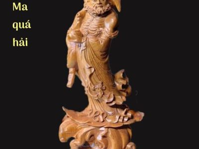 Tượng Đạt Ma Quá Hải Gỗ Hương Đá