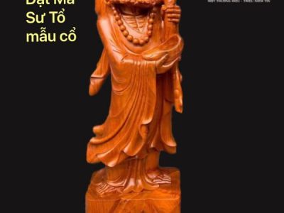 Tượng Đạt Ma Mẫu Cổ gỗ Hương Ta 60x21x18 cm