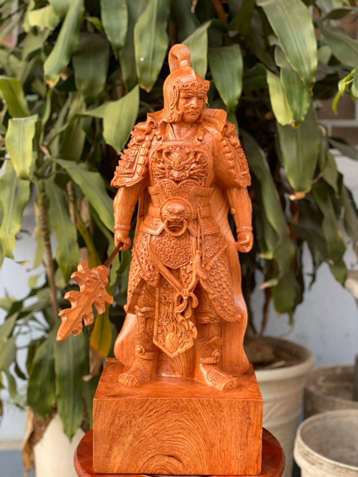Thường Sơn Triệu Tử Long Gỗ Hương Đá 60x21x17 cm - Ảnh 7