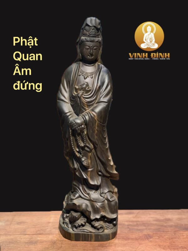 Phật Bà Gỗ Mun Hoa