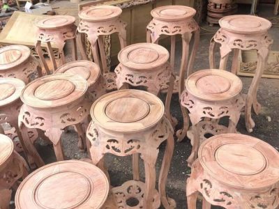 Đôn đèn gỗ gõ cao