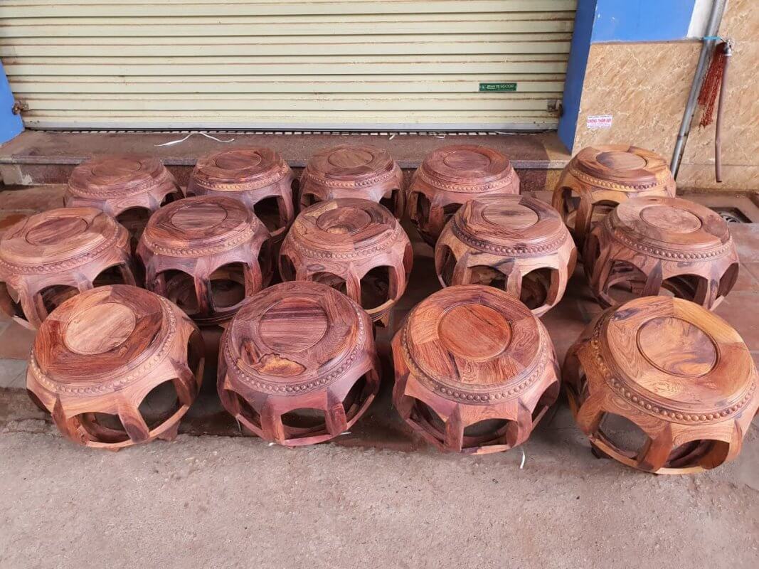 Đôn trống gỗ Cẩm Lai cao 35 - Ảnh 3