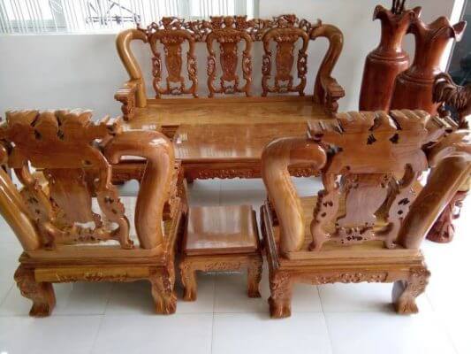 bộ bàn ghế gỗ cate