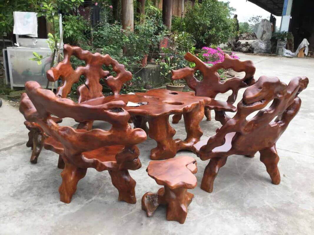bộ bàn ghế gốc cây xá xị