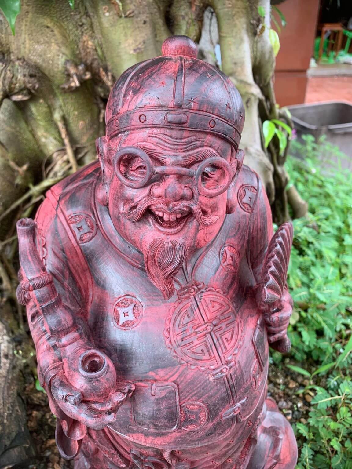 Tượng Thương Gia gỗ Tử Đàn đỏ tím - Ảnh 2