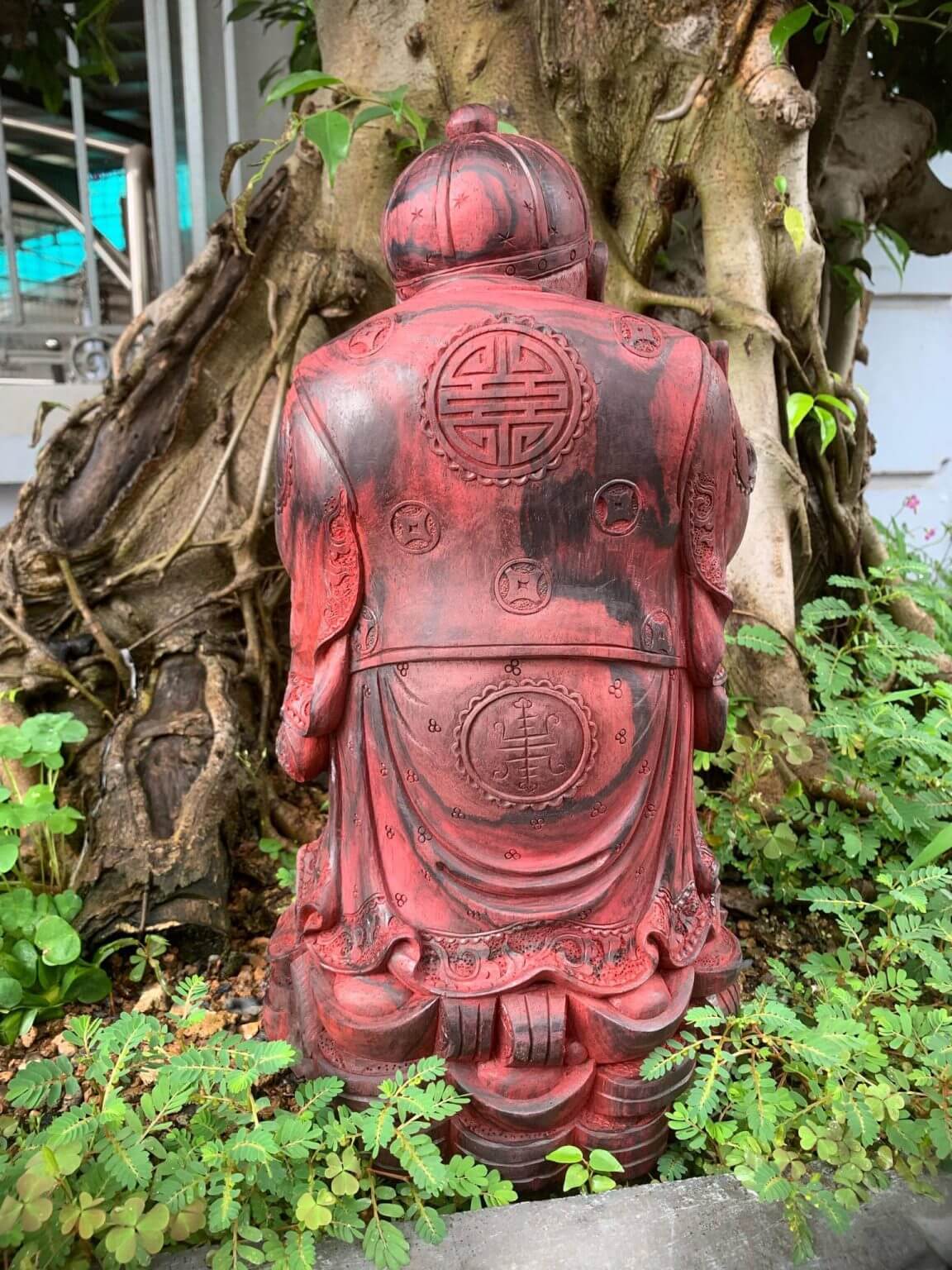 Tượng Thương Gia gỗ Tử Đàn đỏ tím - Ảnh 5