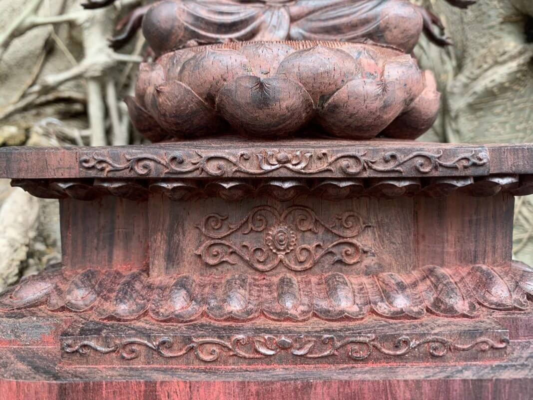 Tượng Phật Chuẩn Đề thờ tại gia gỗ Tử Đàn đỏ tím - Ảnh 5